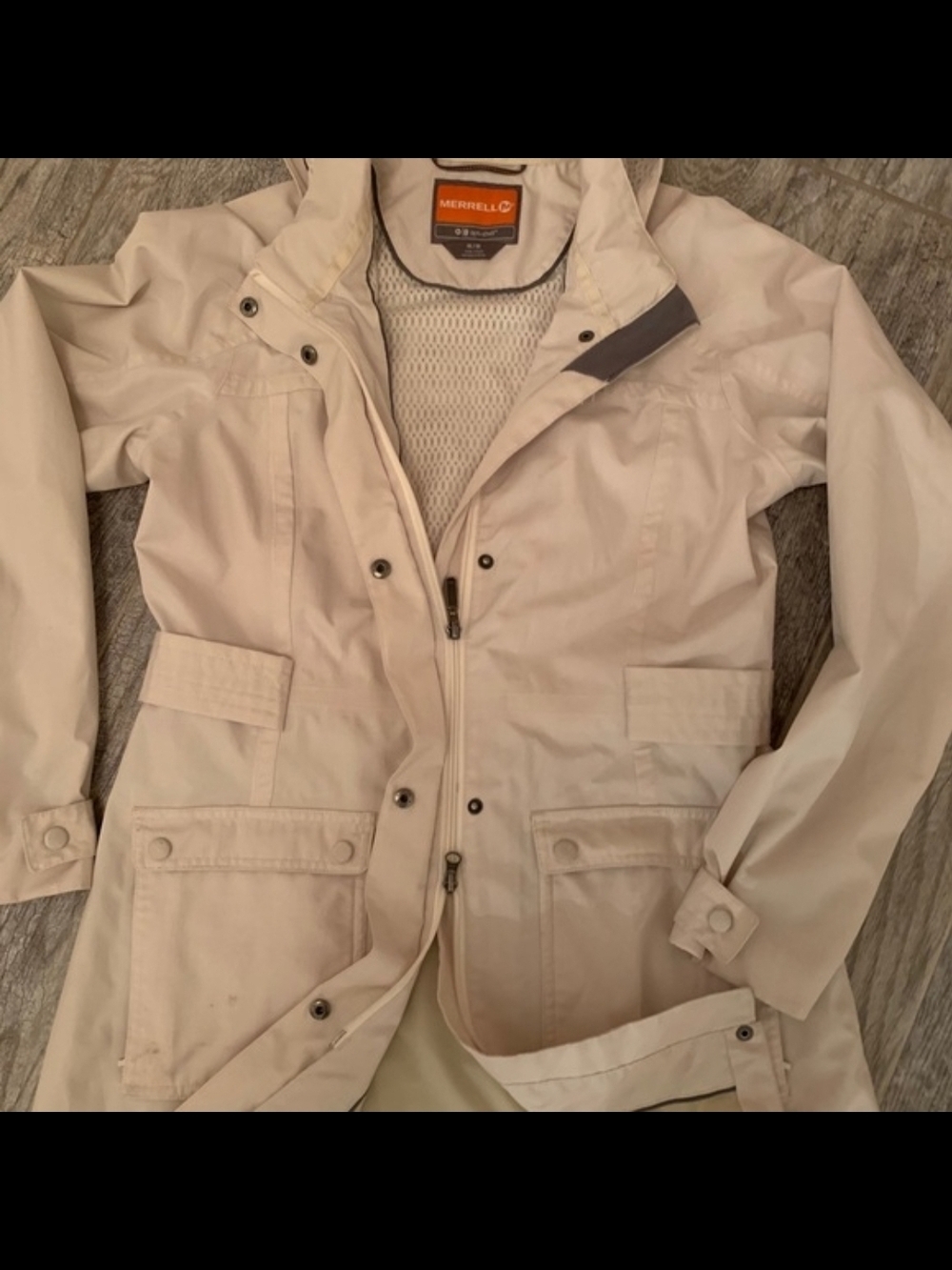 Merrell Women's Cream Hooded Trench Coat